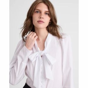 NWT! Madewell - V-Neck Button-Front Top - White - Size Large